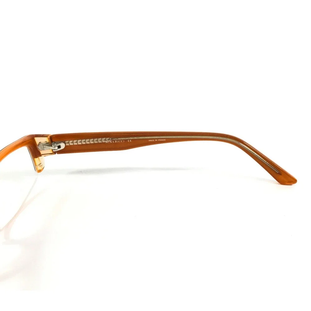 Nina Ricci Eyeglasses Frame NR2527 C02 Brown Orange Rectangle Half Rim 52-17-135